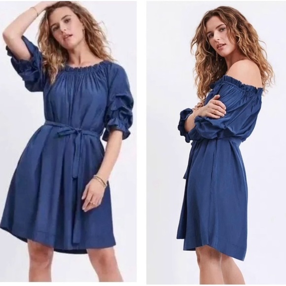 MerSea Tulum Ruffle Dress NWT | size XL Navy Blue - Picture 1 of 9